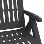 vidaXL Chaise longue pliable avec roues anthracite PP