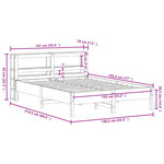 vidaXL Cadre de lit sans matelas cire marron 135x190cm bois pin massif