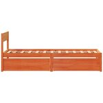 vidaXL Cadre de lit sans matelas cire marron 90x190 cm bois pin massif