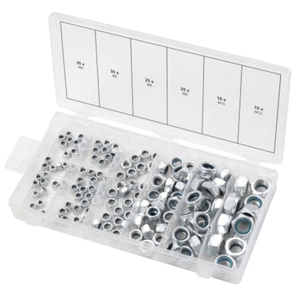 Ks tools assortiment d'écrous autobloquants 146 pcs m4-12