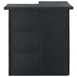 vidaXL Meuble de bar de jardin 4 Pièces avec coussins Résine tressée Noir