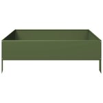 vidaXL Lit surélevé de jardin vert olive 100x100x33 5 cm acier