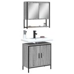 vidaXL Ensemble de meubles de salle de bain 2 Pièces Sonoma gris