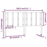 vidaXL Tête de lit Gris 185 5x4x100 cm Bois massif de pin