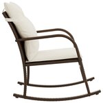 vidaXL Chaise à bascule de jardin avec coussins marron résine tressée