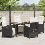 vidaXL Ensemble de 5 pièces de salle à manger de jardin en rotin poly noir