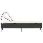 vidaXL Ensemble de chaises longues avec coussins 3 Pièces noir poly rotin