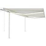 vidaXL Auvent automatique capteur de vent LED 4 5x3 5 m Crème