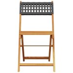 vidaXL Chaises de jardin pliantes lot de 4 noir poly rotin bois massif