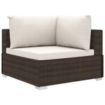 vidaXL Salon de jardin 11 Pièces avec coussins Résine tressée Marron