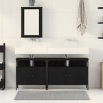 vidaXL Ensemble de meubles de salle de bain 3 pièces en bois noir chêne