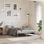 vidaXL Cadre de lit métal sans matelas et tête de lit blanc 120x190 cm