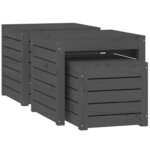 vidaXL Ensemble de boîtes de jardin 3 Pièces gris bois de pin massif