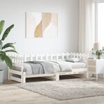 vidaXL Lit coulissant Blanc 2x(80x200) cm Bois de pin massif