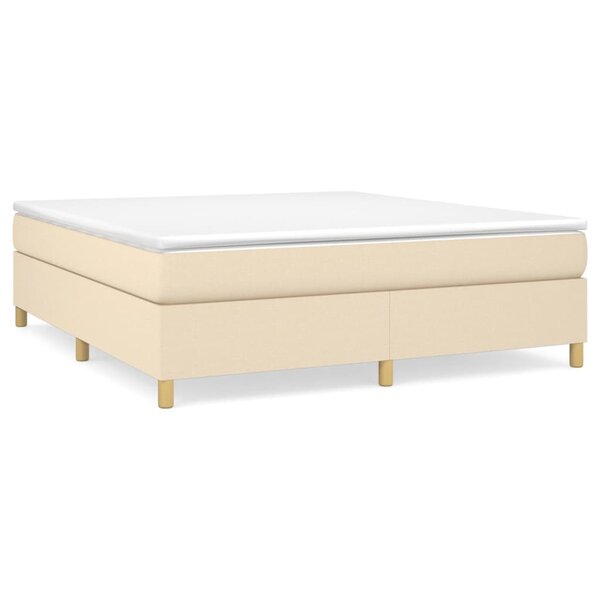 vidaXL Sommier à lattes de lit avec matelas Crème 180x200 cm Tissu