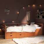 vidaXL Cadre de lit avec rangement sans matelas marron miel 90x200 cm