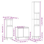 vidaXL Ensemble d'armoires de salle de bain 3 Pièces gris béton