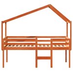 vidaXL Lit haut avec toit cire marron 90x190 cm bois de pin massif