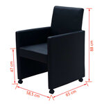 vidaXL Chaises à manger lot de 6 noir similicuir
