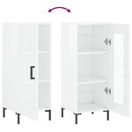 vidaXL Buffet Blanc brillant 34 5x34x90 cm Bois d'ingénierie