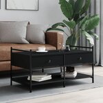 vidaXL Table basse noir 99x50x50 cm bois d'ingénierie