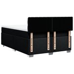 vidaXL Sommier à lattes de lit avec matelas Noir 140x200 cm Tissu