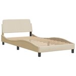 vidaXL Lit avec matelas crème 100x200 cm tissu
