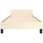 vidaXL Cadre de lit avec tête de lit sans matelas crème 90x200 cm