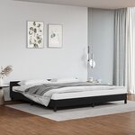 vidaXL Cadre de lit avec tête de lit Noir 200x200 cm Similicuir