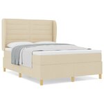 Lit à ressorts vidaXL avec matelas Crème 140x200 cm Tissu