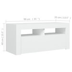 vidaXL Meuble TV avec lumières LED blanc 90x35x40 cm