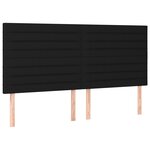 vidaXL Têtes de lit 4 Pièces Noir 90x5x78/88 cm Tissu