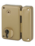 THIRARD - Boitier de serrure verticale en applique double entrée à fouillot pour entrée  droite  axe 45mm  75x130mm  or