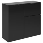 FMD Commode avec tiroir et portes 89 1x31 7x81 3 cm noir
