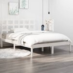 vidaXL Cadre de lit Blanc Bois massif 120x190 cm Petit double