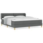 Lit à ressorts vidaXL avec matelas - Gris foncé  180x200 cm  Tissu