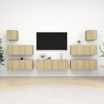 vidaXL Ensemble de meuble TV 7 Pièces Chêne sonoma Bois d'ingénierie