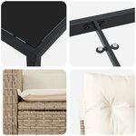 vidaXL Ensemble de salle à manger de jardin 5 pièces avec coussins Beige Rattan Synthétique