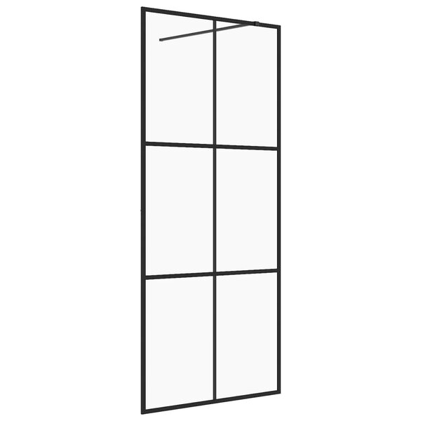 vidaXL Paroi de douche avec verre ESG transparent 80x195 cm Noir