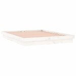 vidaXL Cadre de lit à LED blanc 120x190 cm petit double bois massif
