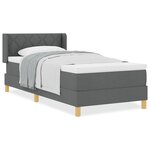 vidaXL Lit à ressorts avec matelas gris foncé 90x200 cm en tissu