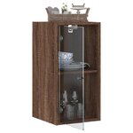 vidaXL Armoire murale avec portes en verre chêne marron 35x37x68 5 cm