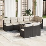 Ensemble de Canapés de Jardin 8 pièces avec Coussin Marron Rotin Synthétique