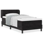 Lit à ressort vidaXL avec matelas Noir 100x200 cm Velours