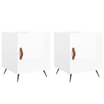 vidaXL Tables de chevet 2 Pièces blanc brillant 40x40x50 cm