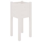 vidaXL Jardinières d'extérieur 2 Pièces Blanc 31x31x70 cm Bois de pin