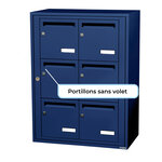 Bloc collectif leabox.com  2x3  grade 3  simple face  Intérieur  fixation murale  Bleu Saphir RAL 5003 finition brillante