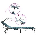 vidaXL Transat pliant avec motif feuille en tissu Oxford 600D