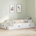 vidaXL Lit de rangement blanc 90x200 cm