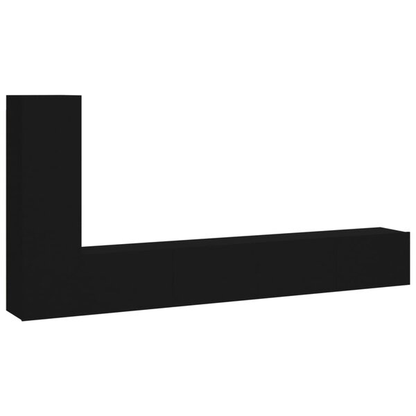 vidaXL Ensemble de meubles TV 3 Pièces Noir Bois d'ingénierie